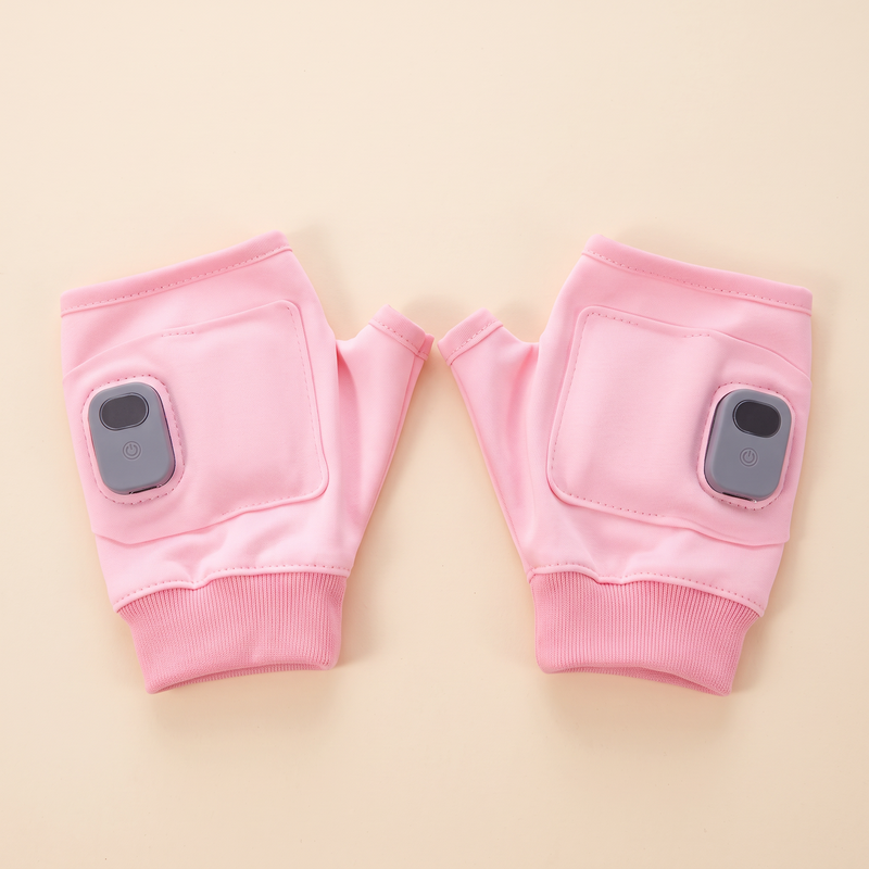 Cozy Loop heated fingerless gloves in blush pink